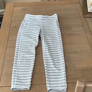 Athleta Gray Striped Leggings-like new